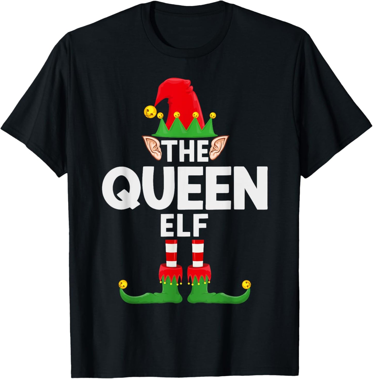 The Queen Elf Family Christmas Pajama Party T-Shirt - T-Shirt | Black