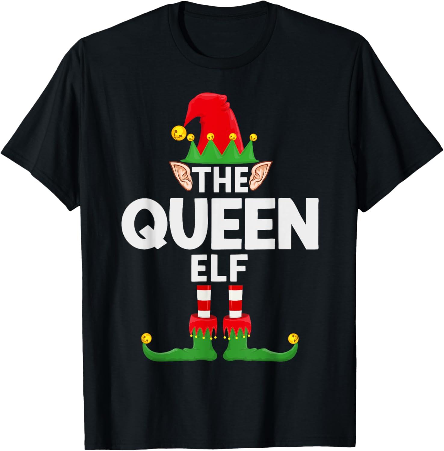 The Queen Elf Family Christmas Pajama Party T-Shirt - T-Shirt | Black