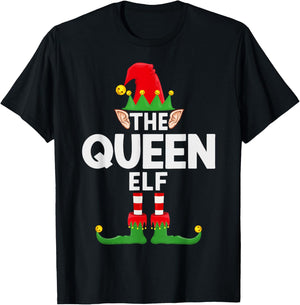 The Queen Elf Family Christmas Pajama Party T-Shirt - T-Shirt | Black