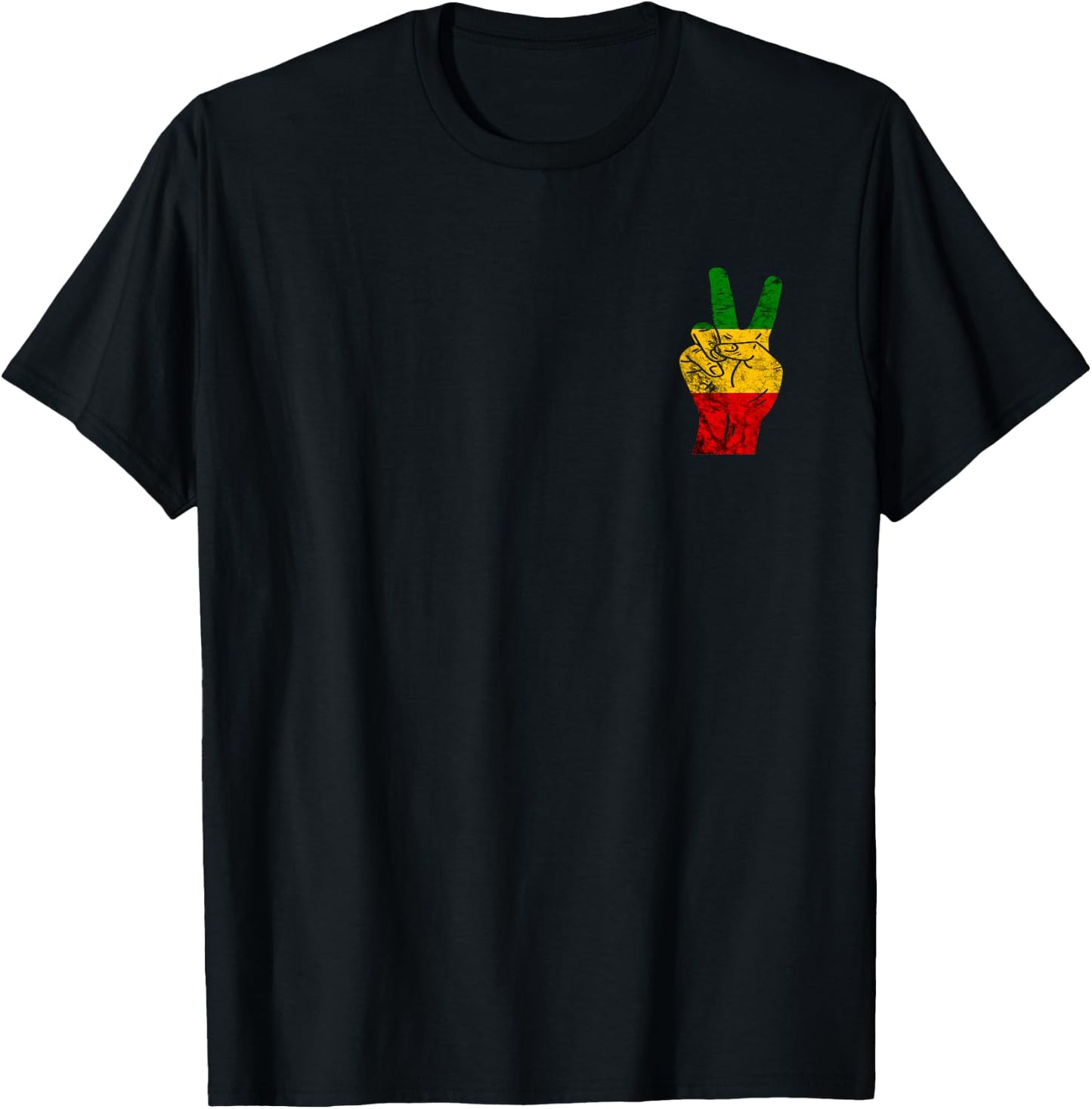 Rasta Reggae Peace Jamaican Hippie Pride Rastafari Roots T-Shirt - T-Shirt | Black