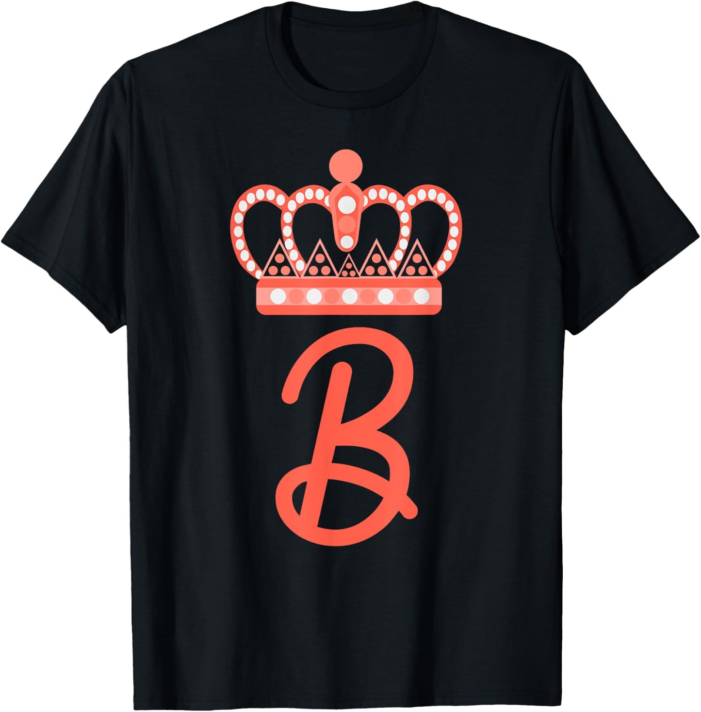 Queen B Bee Letter B Crown Alphabet Monogram Bride Bee Lover T-Shirt - T-Shirt | Black