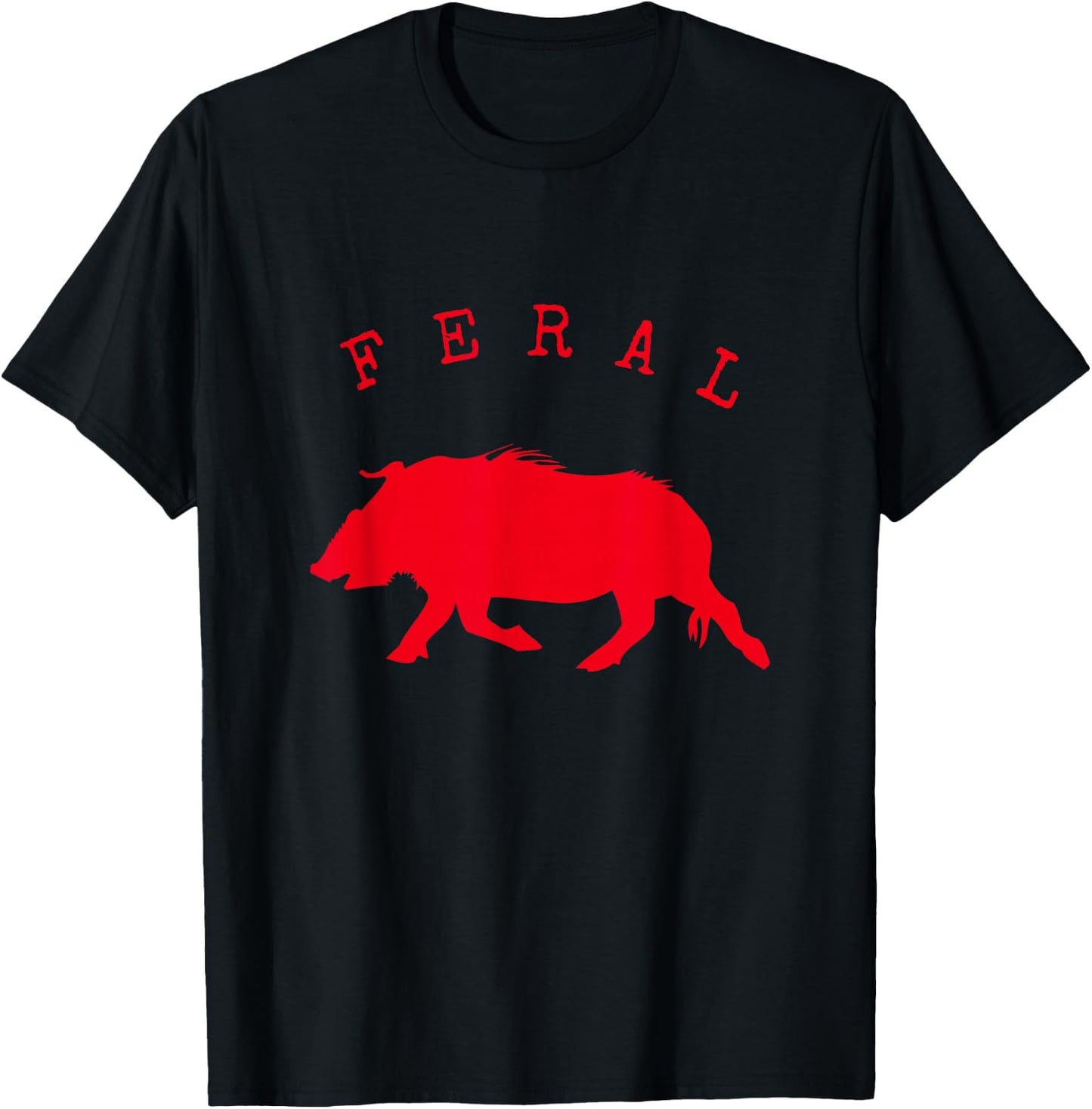 Ampersand & Co. Feral Hog -Adult , Black, Small, Short Sleeve, Modern Animal Print, Crew Collar, T Back, Gift, Casual, Machine Wash T-Shirt - T-Shirt | Black