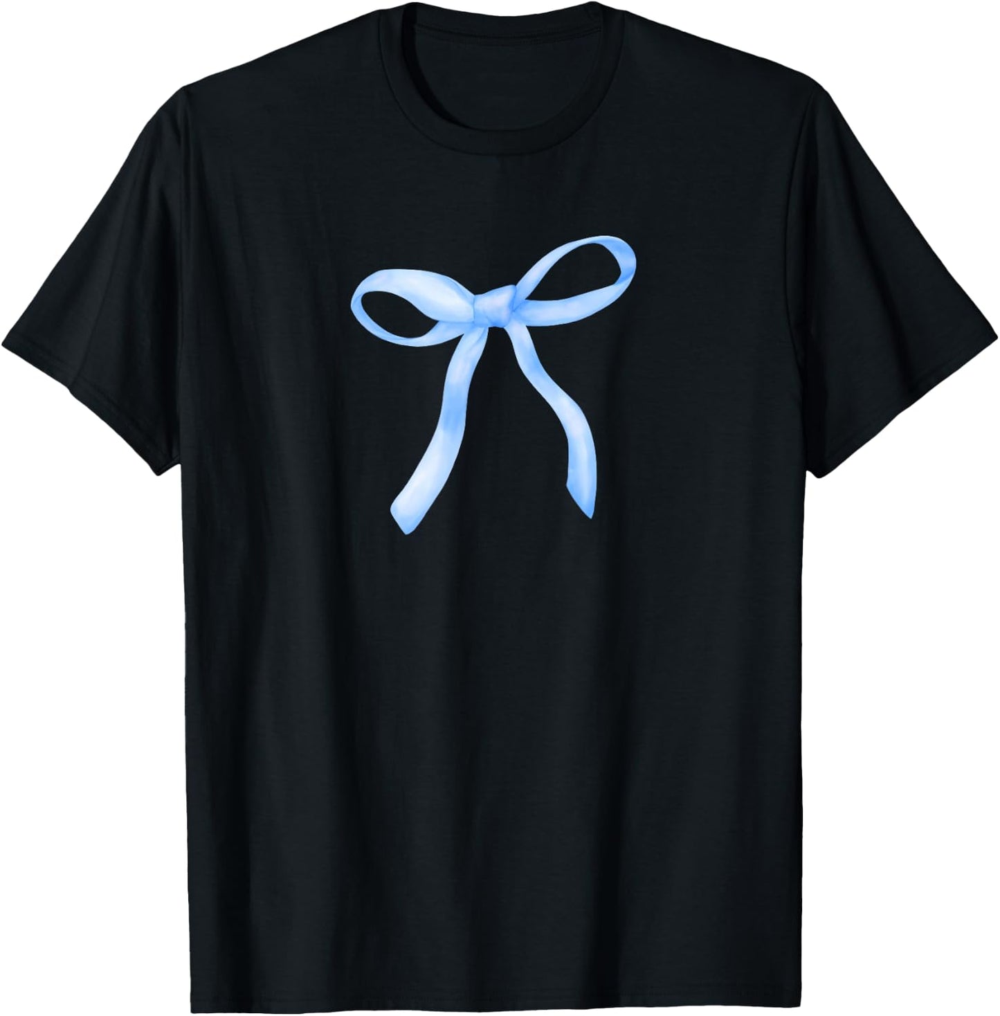 Cute Blue Bow For Girl Women T-Shirt - T-Shirt | Black