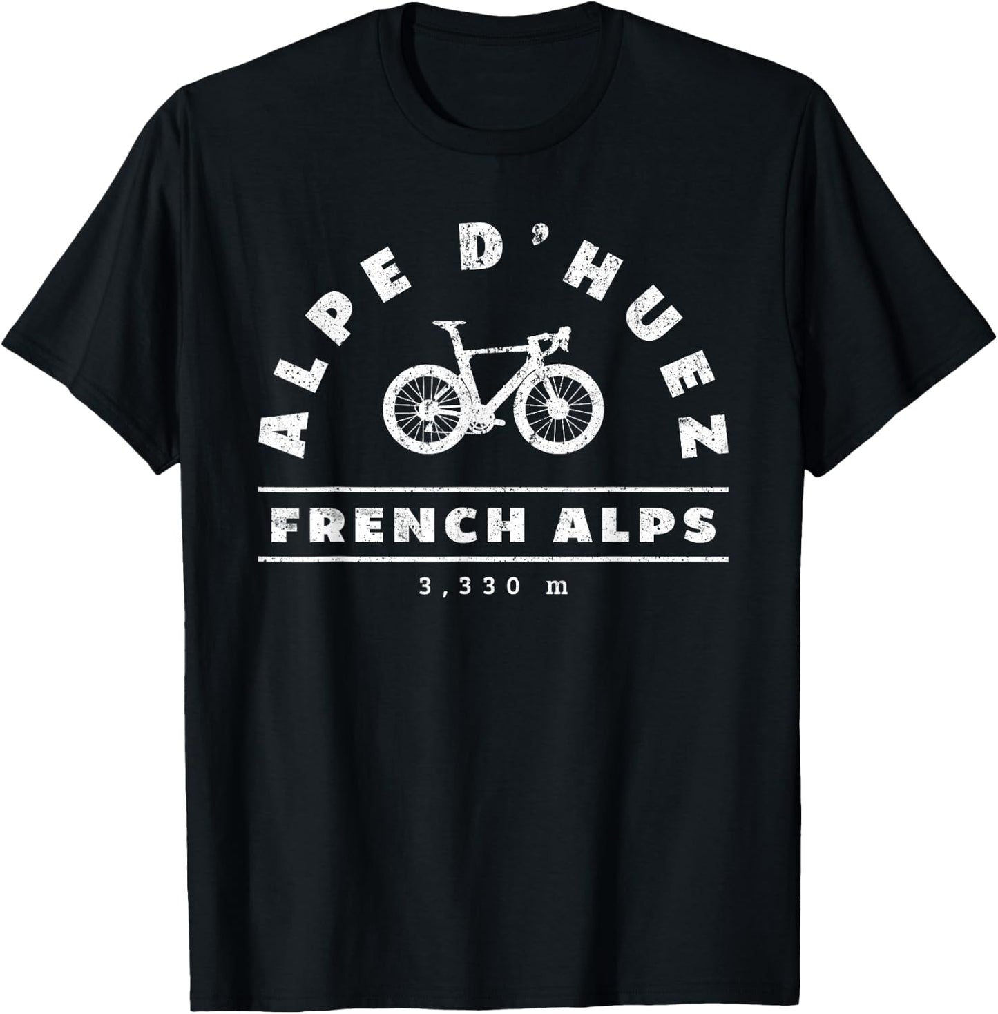 Alpe d'Huez French Alps Cylists Bike Themed Cycling Bicycle T-Shirt - T-Shirt | Black