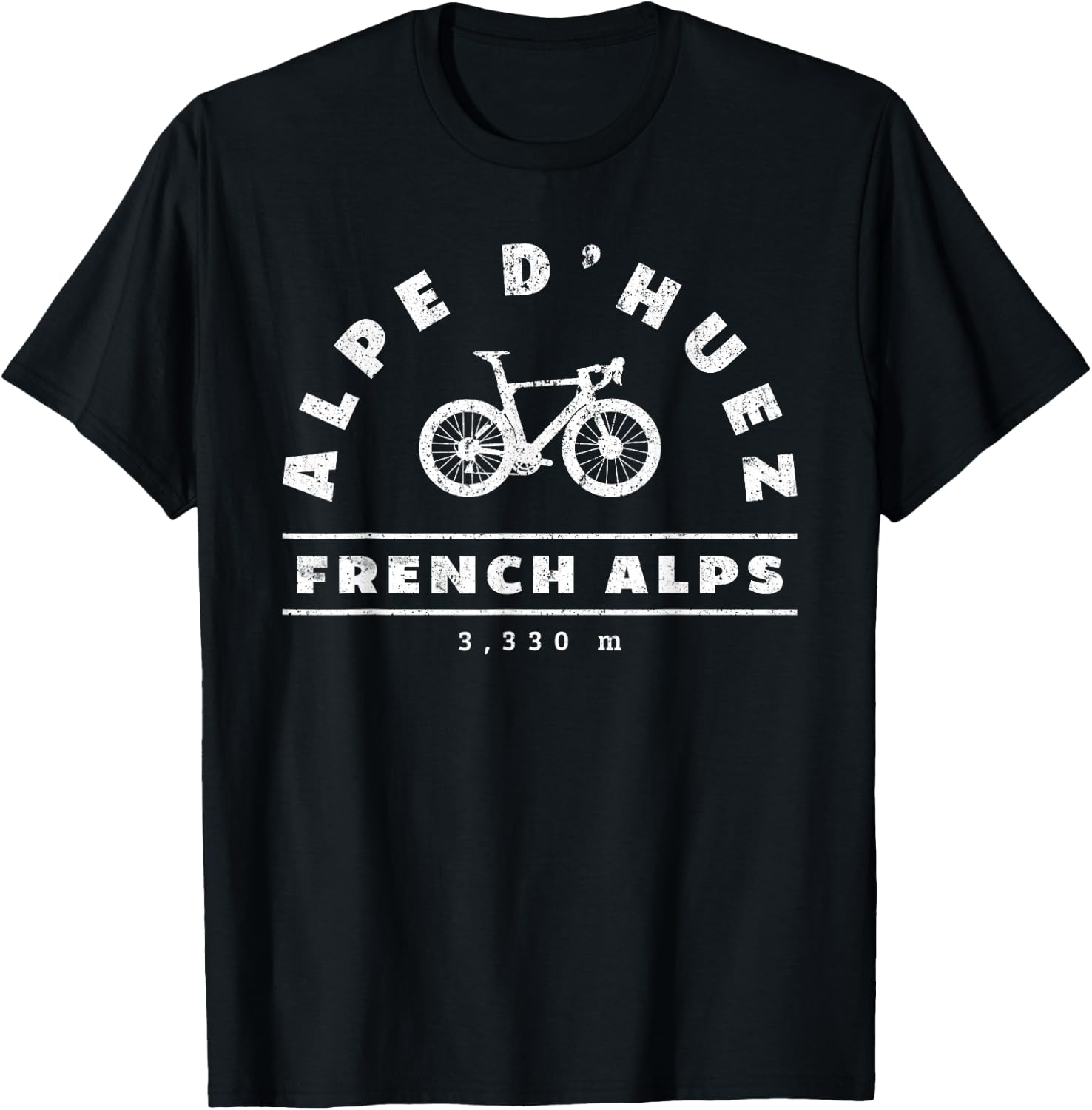Alpe d'Huez French Alps Cylists Bike Themed Cycling Bicycle T-Shirt - T-Shirt | Black