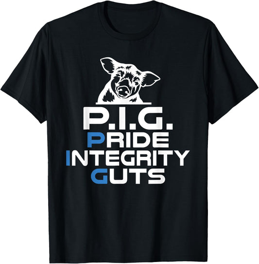PIG Pride Integrity Guts Police T-Shirt - T-Shirt | Black