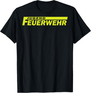 Jugendfeuerwehr Schriftzug groß Rücken - Feuerwehr T-Shirt - T-Shirt | Black