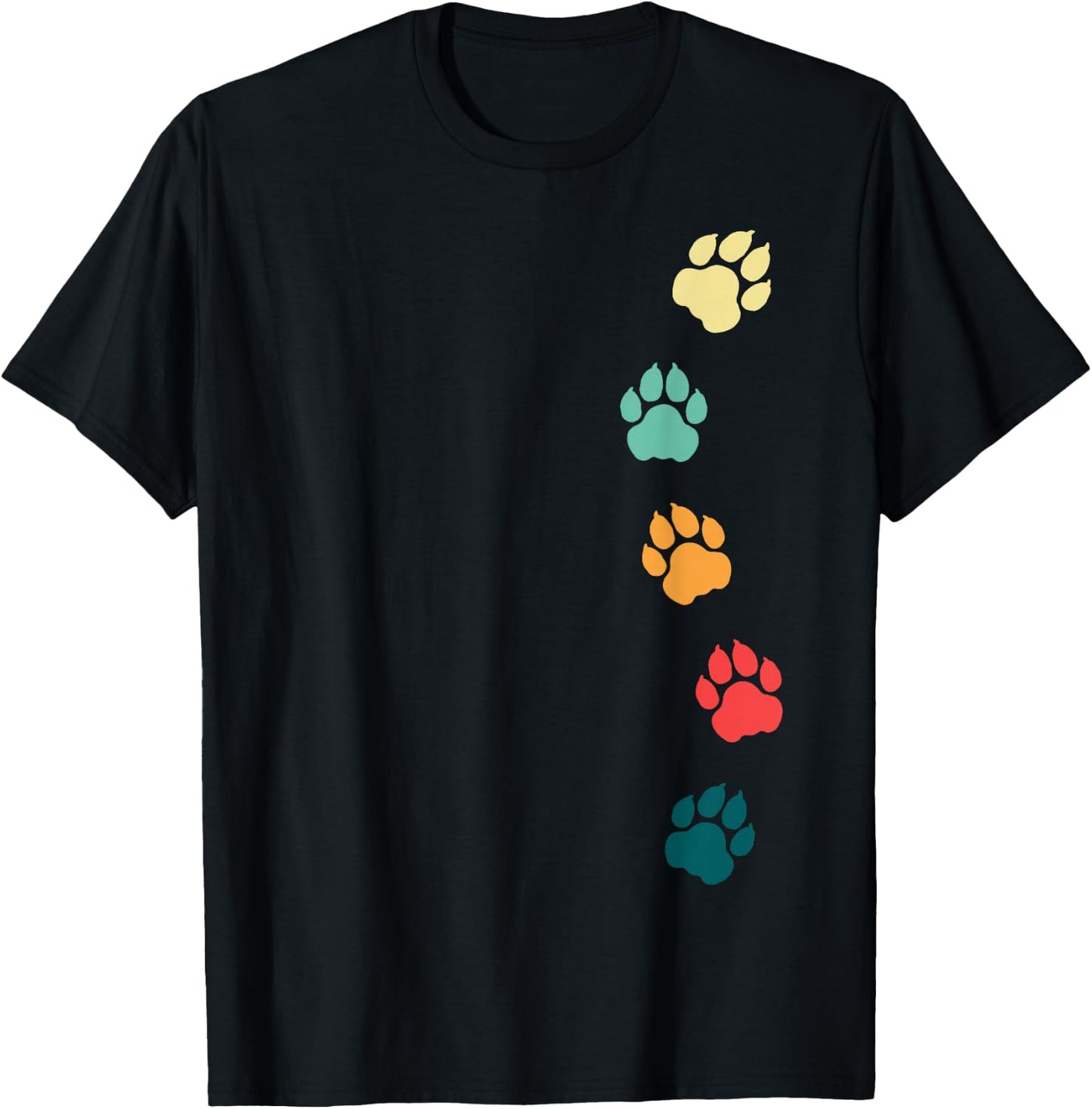 Lion Paw Print Cheetah Footprint Tiger Print Paw Leopard T-Shirt - T-Shirt | Black