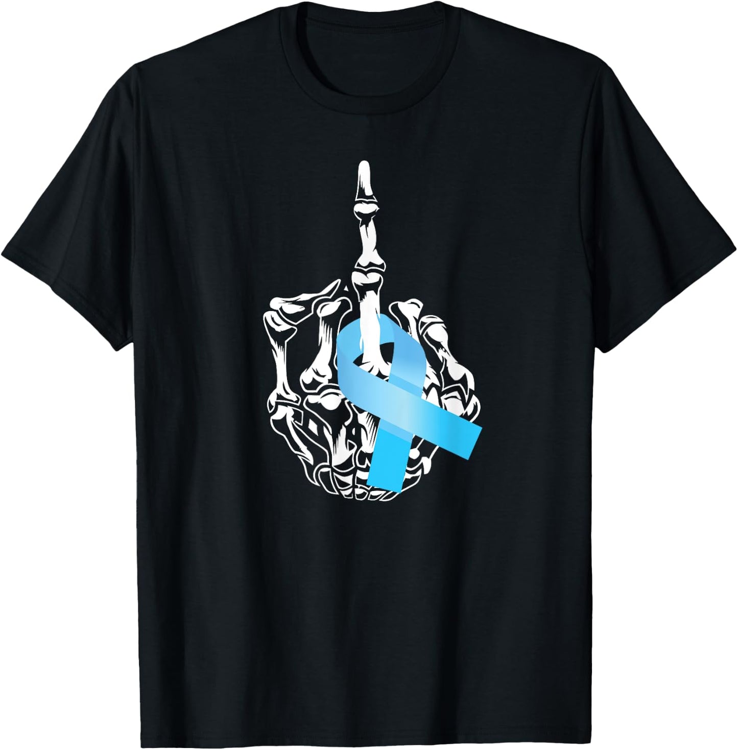 Fuck Prostate Cancer Middle Finger Prostate Cancer Awareness T-Shirt - T-Shirt | Black