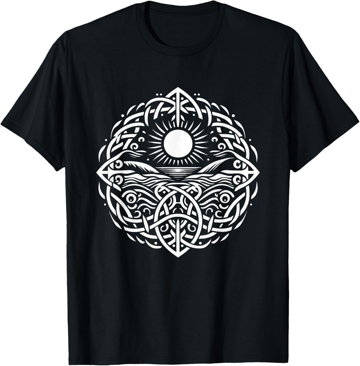 Celtic Hand Carving s Sun, Seas s Celtic Dreams T-Shirt - T-Shirt | Black