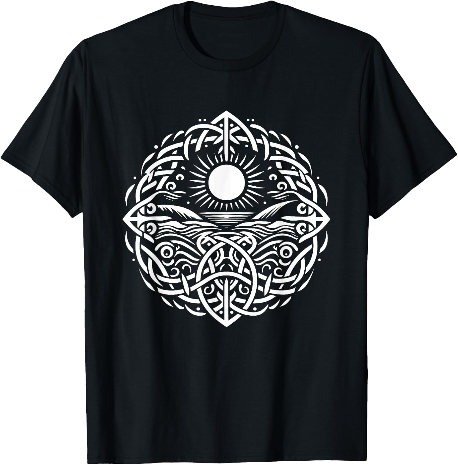 Celtic Hand Carving s Sun, Seas s Celtic Dreams T-Shirt - T-Shirt | Black