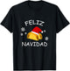 Feliz Navidad Shirt Tacos Santa Hat Tacky Christmas T-Shirt - T-Shirt | Black