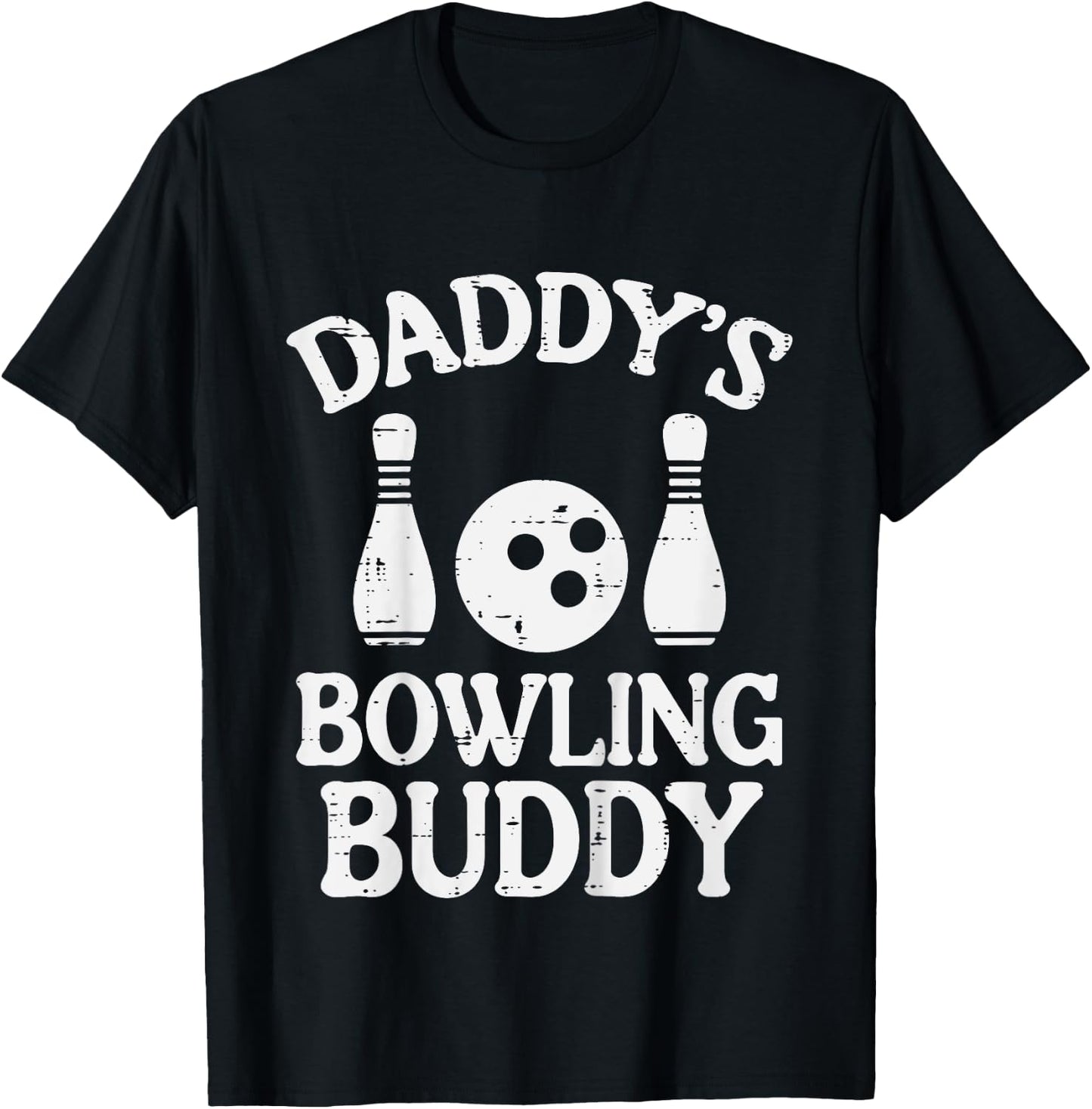 Daddys Bowling Buddy Cute Bowler Boys Girls Kids Toddler T-Shirt - T-Shirt | Black