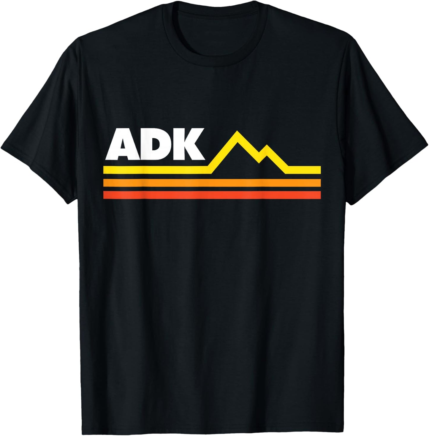 ADK Adirondack Mountains Retro T-Shirt - T-Shirt | Black