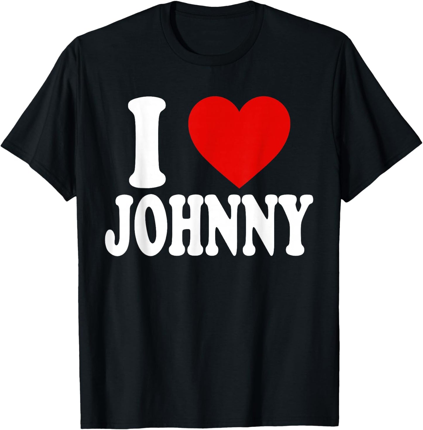 I Love Heart Johnny T-Shirt - T-Shirt | Black