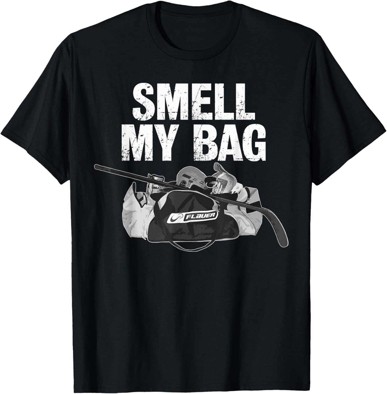 Vintage Smell My Bag Retro smelly hockey player's hockey bag T-Shirt - T-Shirt | Black