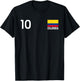 Colombia Number 10 National Flag Country Pride Heritage T-Shirt - T-Shirt | Black