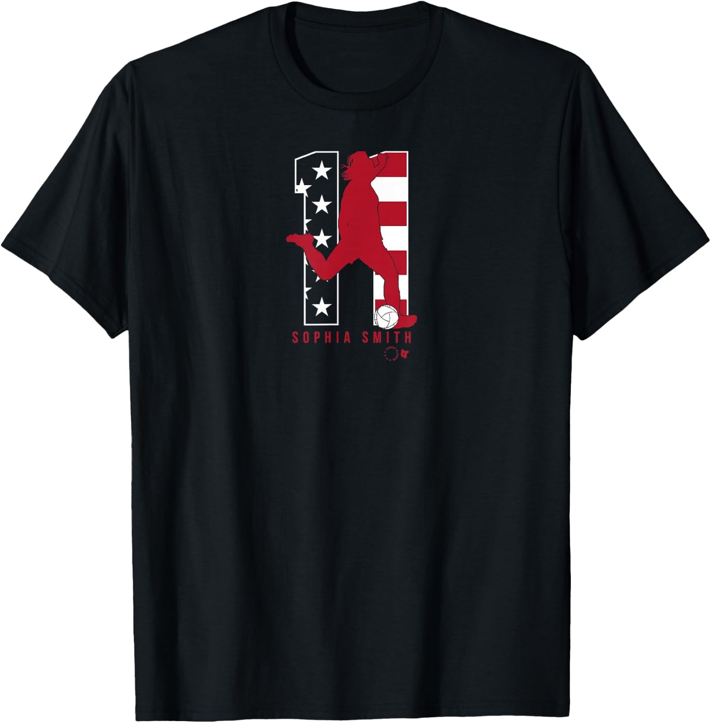 Sophia Smith 11: USWNT Players Association - USA Soccer T-Shirt - T-Shirt | Black