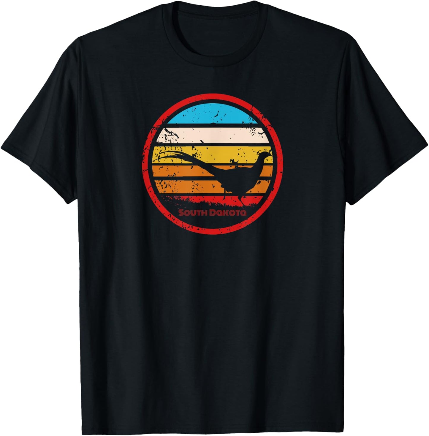 South Dakota Vintage Retro Pheasant Hunting Season T-Shirt - T-Shirt | Black