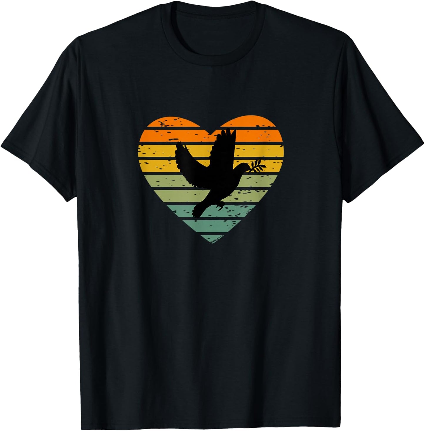 with "I Love Peace Symbol Freedom World Peace Dove of Peace T-Shirt - T-Shirt | Black