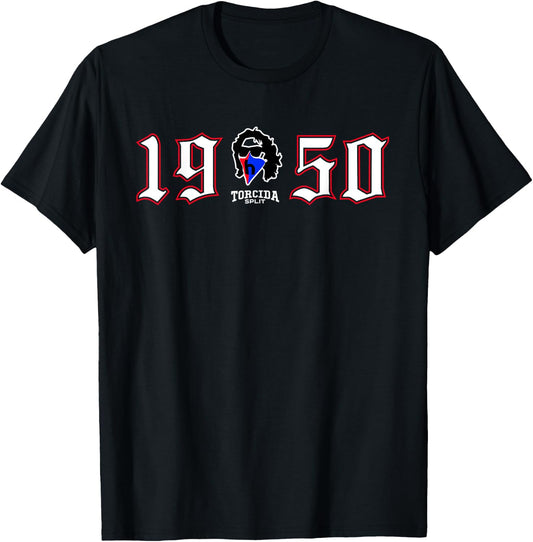 Split 1950 City of Torcida Proud Croatia Croatian Flag , black T-Shirt - T-Shirt | Black