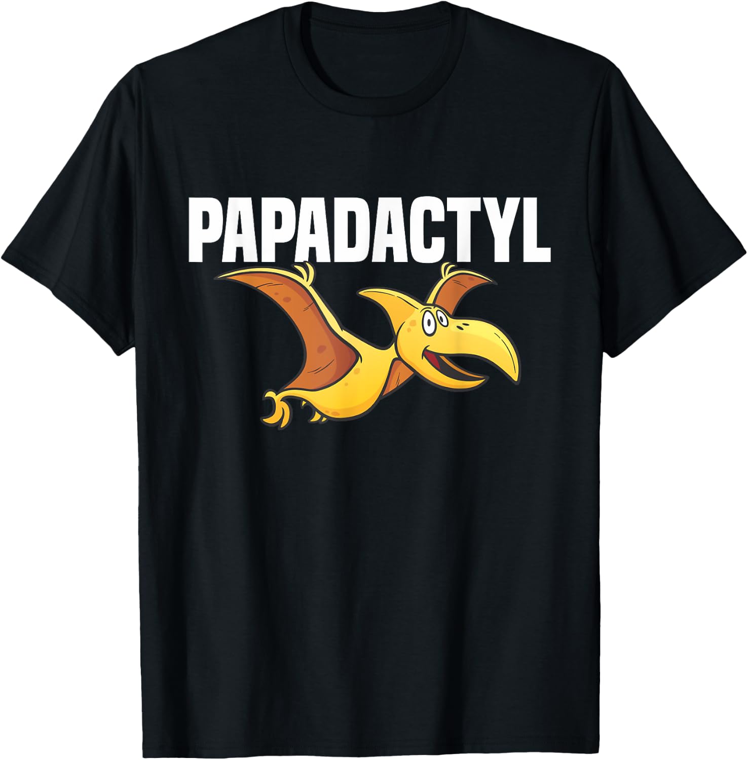 Papadactyl Dad Bird Dinosaur Lover Fathers Day Pterodactyl T-Shirt - T-Shirt | Black