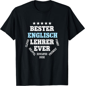 Bester Englischlehrer Geburtstag Abschied Englisch Lehrer T-Shirt - T-Shirt | Black