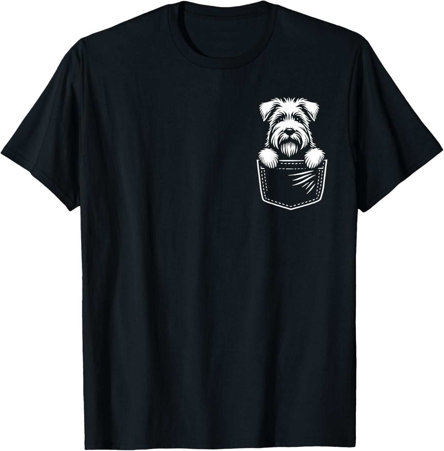 Cute Peering Soft Coated Wheaten T-Shirt - T-Shirt | Black