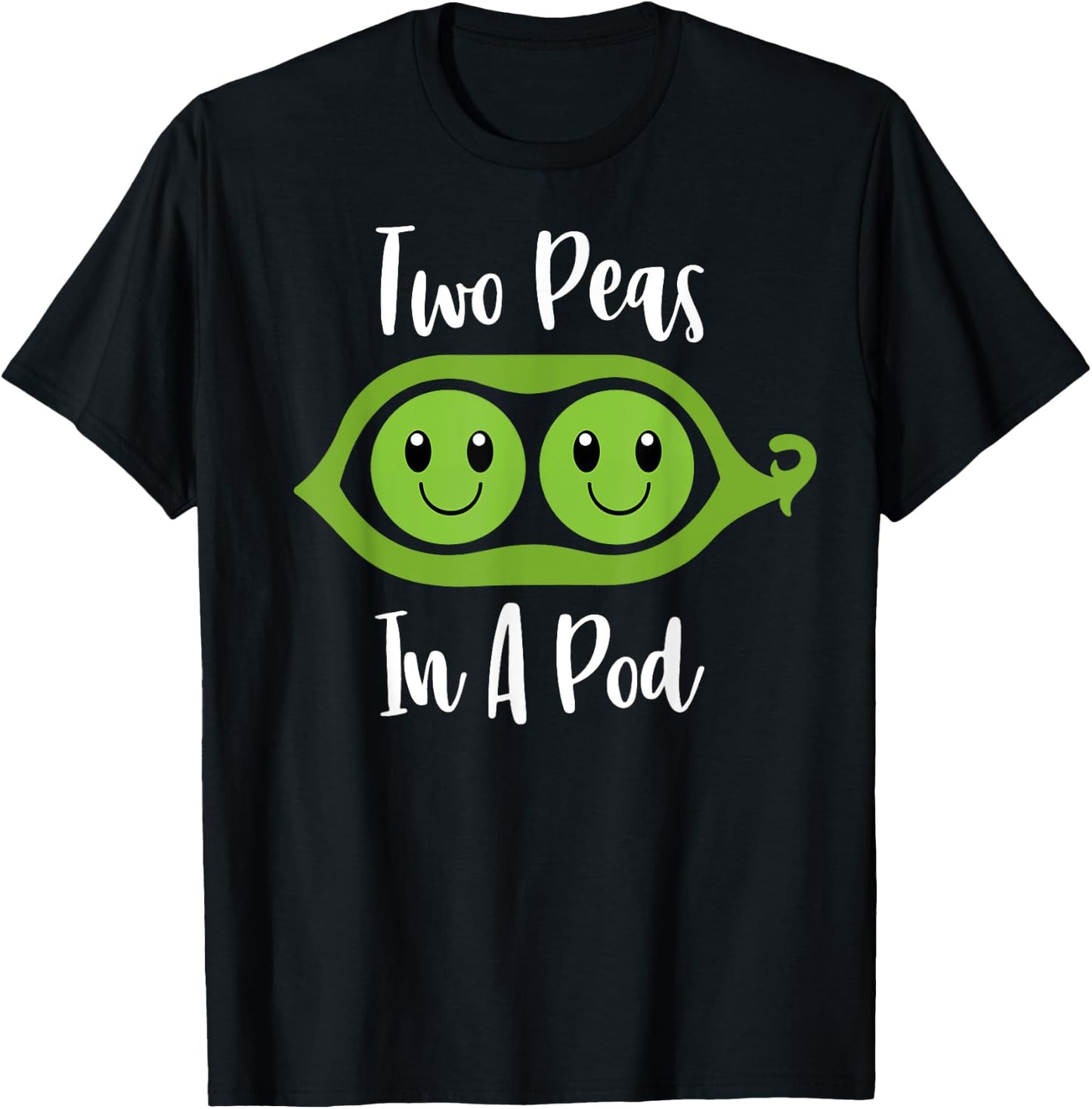 Two Peas In A Pod Couples Matching Best Friend Cute Veg T-Shirt - T-Shirt | Black