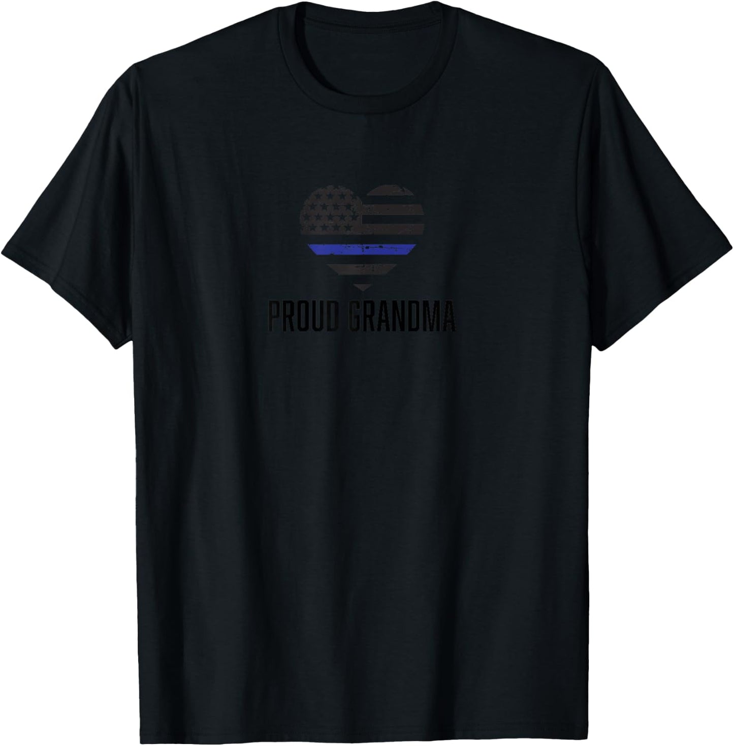 Thin Blue Line Proud Grandma police officer cop T-Shirt - T-Shirt | Black