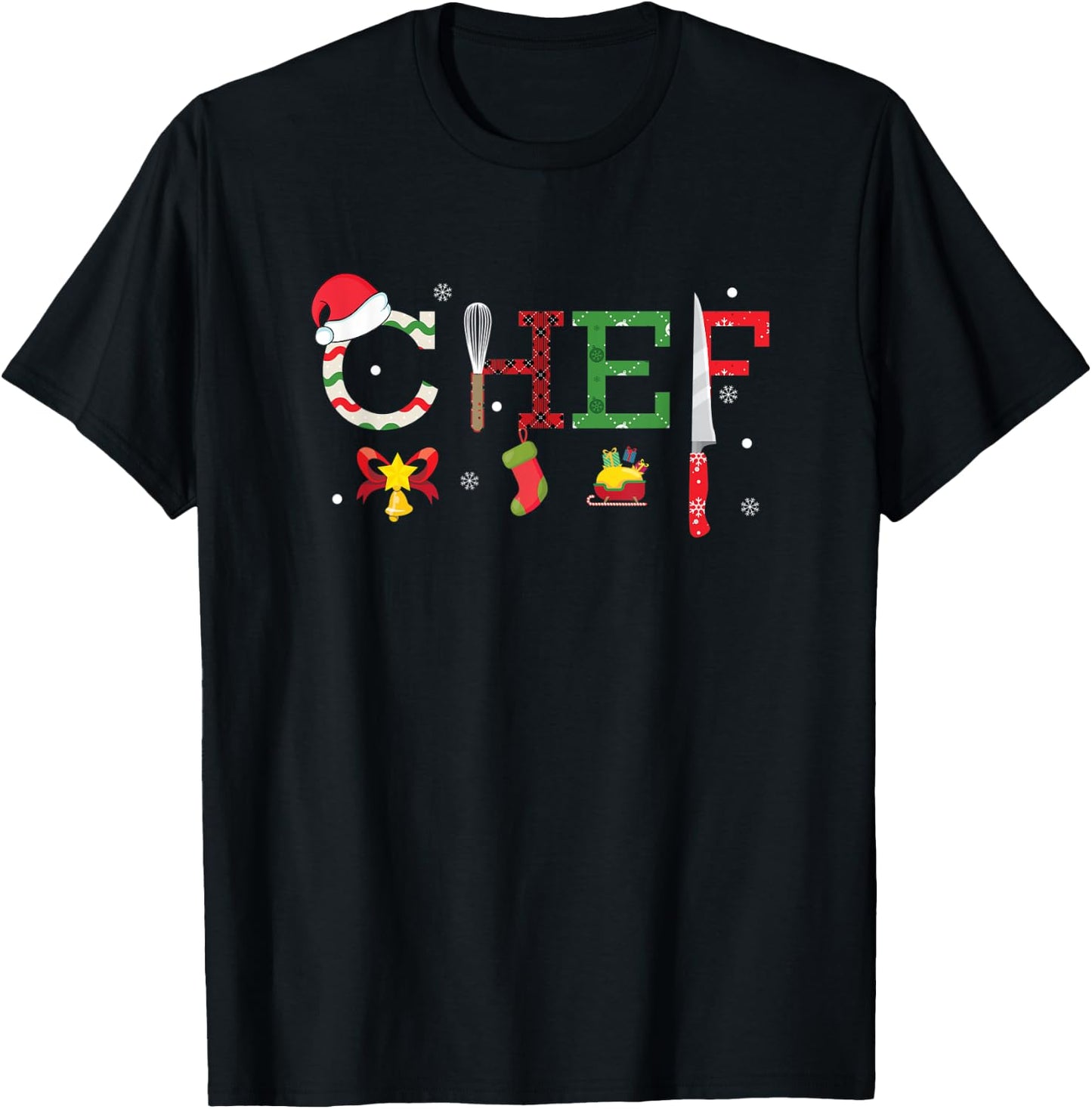 Chef - Funny Xmas Cooking Lover Food Maker Gift -Adults Black Small Short Sleeve Winter Holiday T-Shirt - T-Shirt | Black