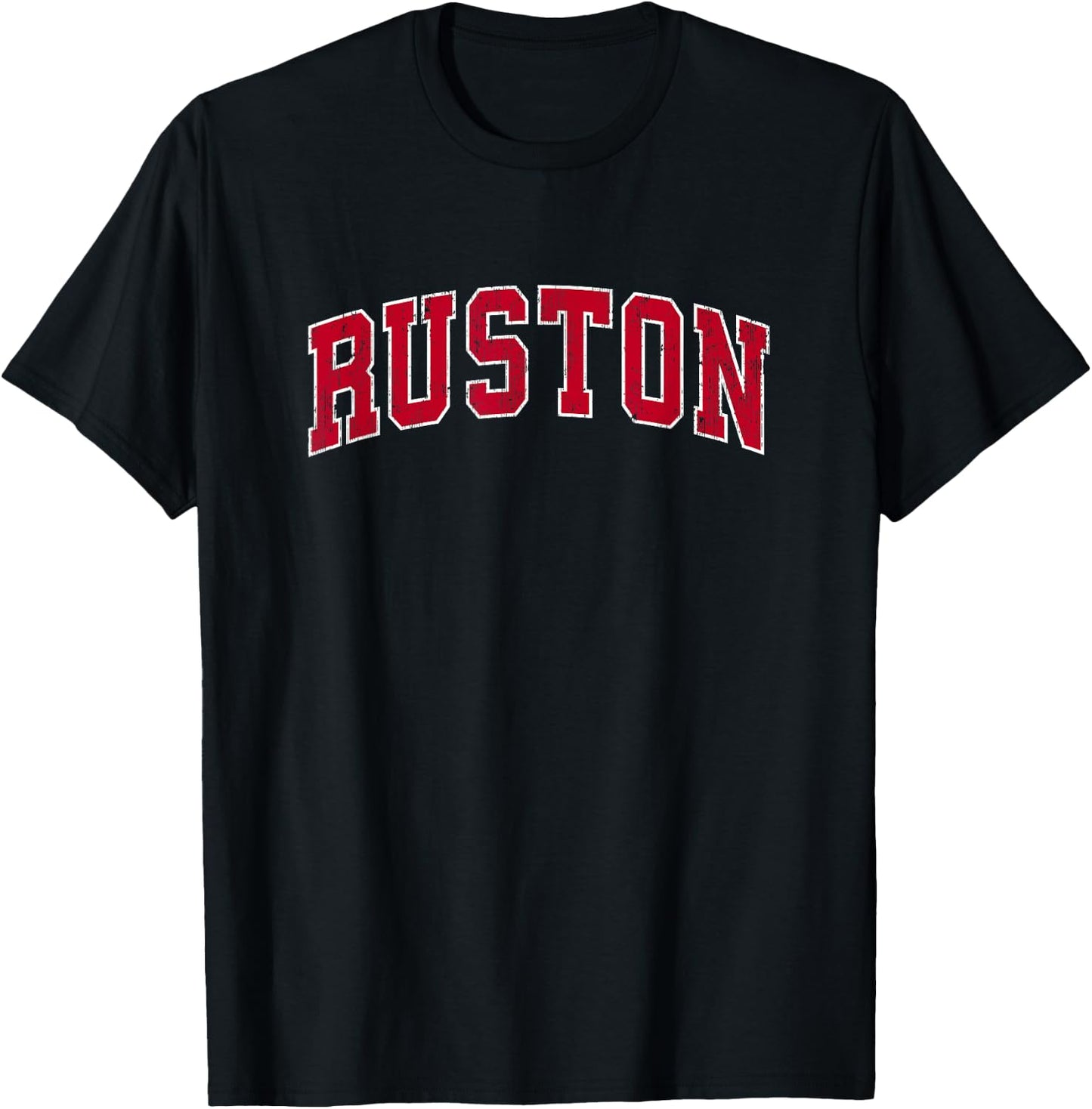 Ruston Louisiana LA Vintage Sports Design Red Design T-Shirt - T-Shirt | Black