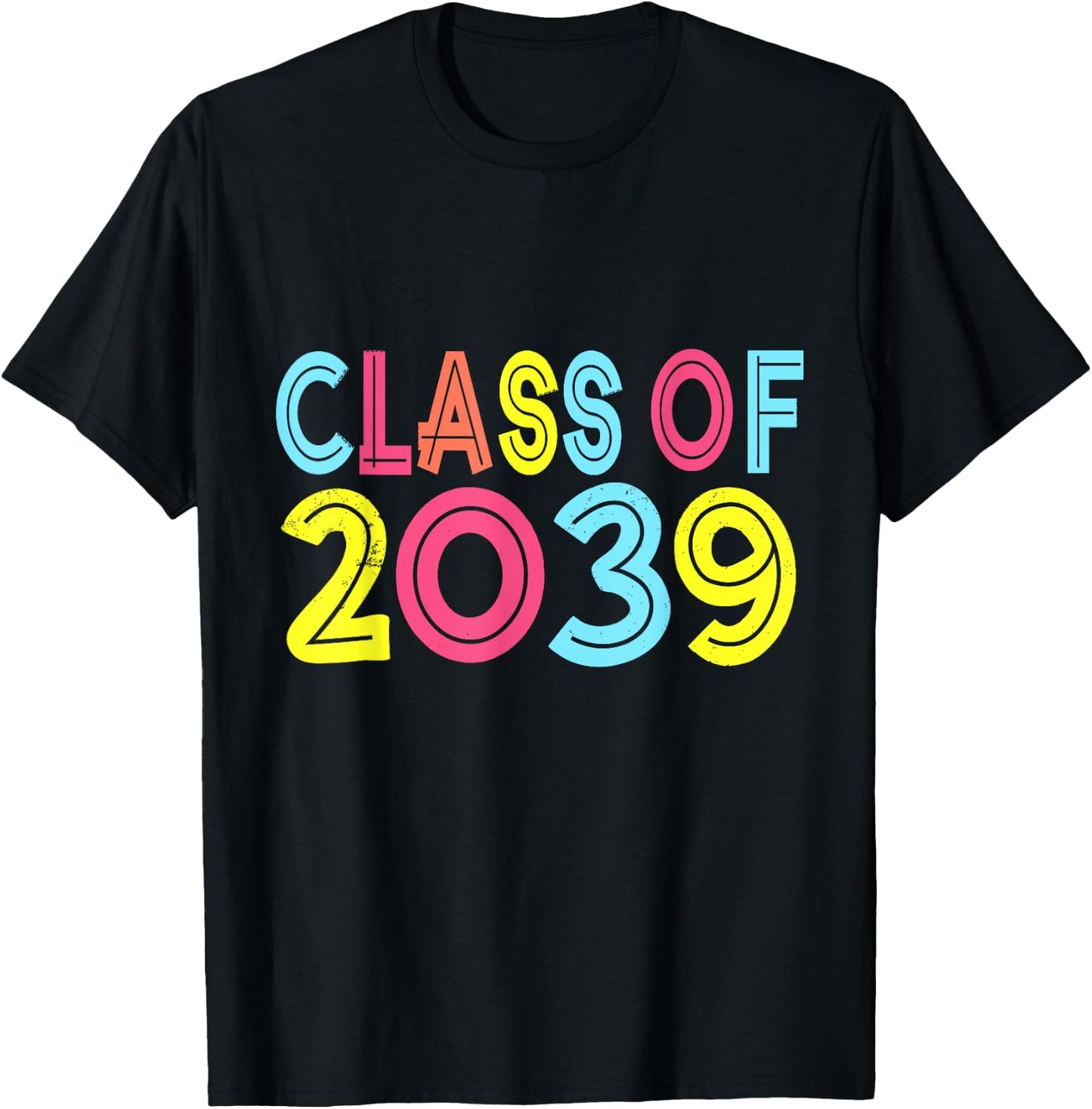 Class of 2039 Grow With Me First Day of School Graduation T-Shirt - T-Shirt | Black