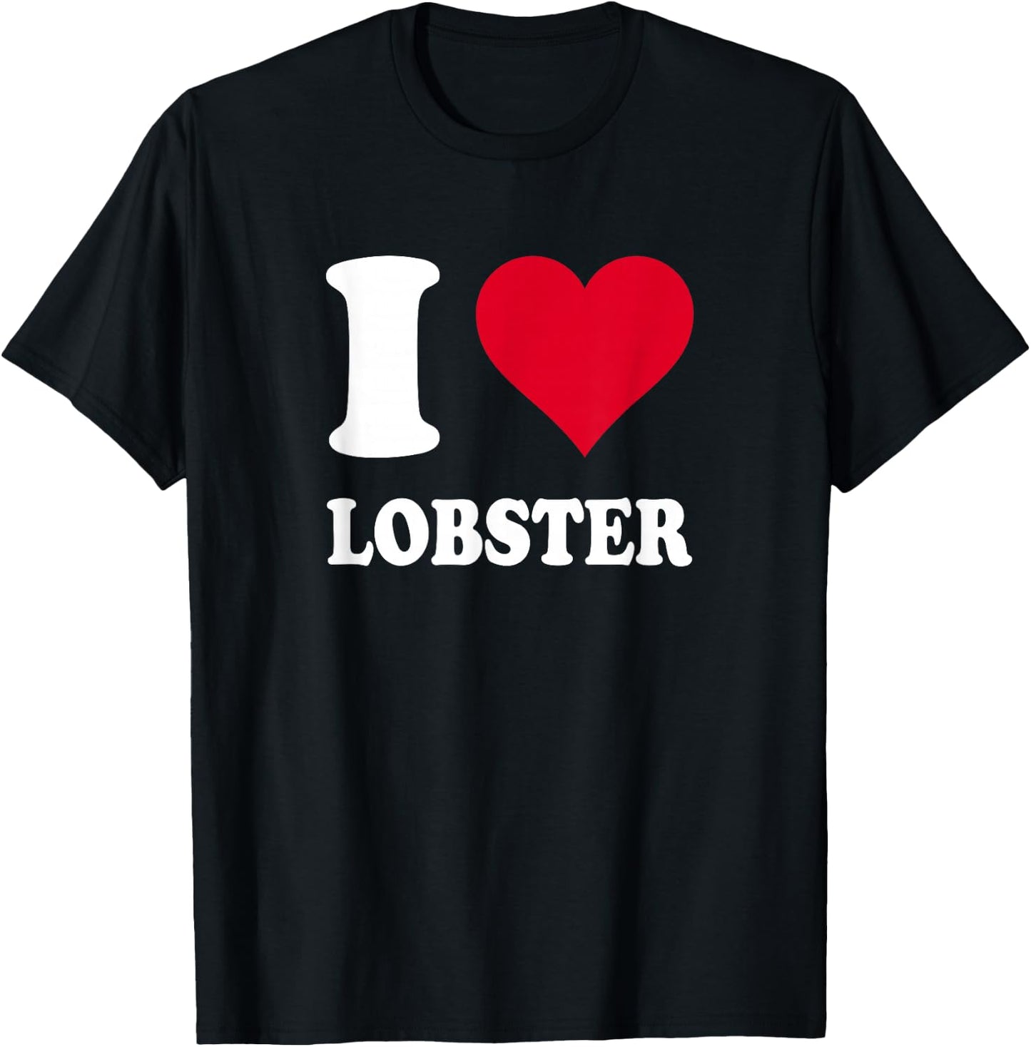 Red Heart I Love Lobster T-Shirt - T-Shirt | Black