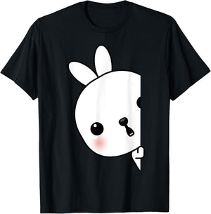 Cute Peaking Bunny Rabbit Costume And Rabbits T-Shirt - T-Shirt | Black