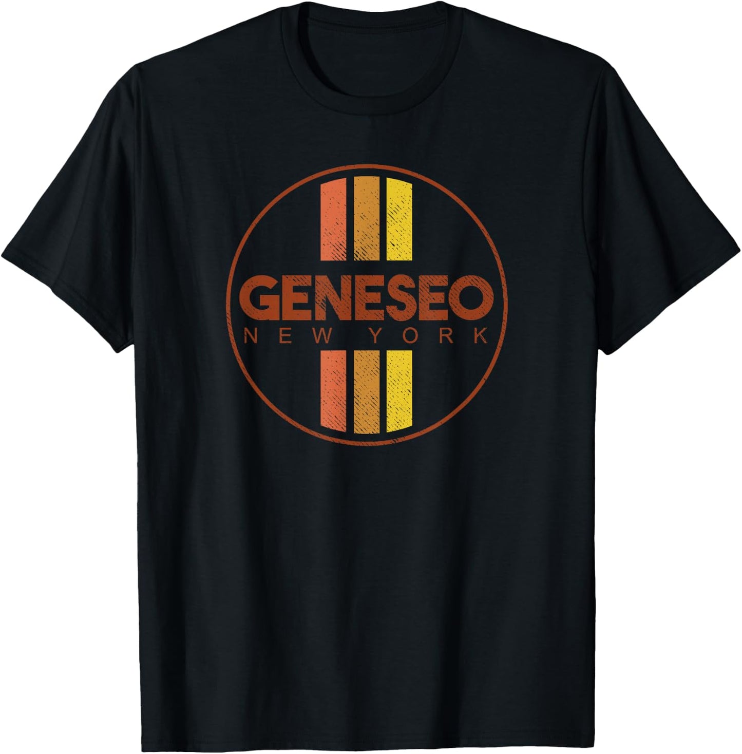 Retro Geneseo New York Vintage 80s Style T-Shirt - T-Shirt | Black