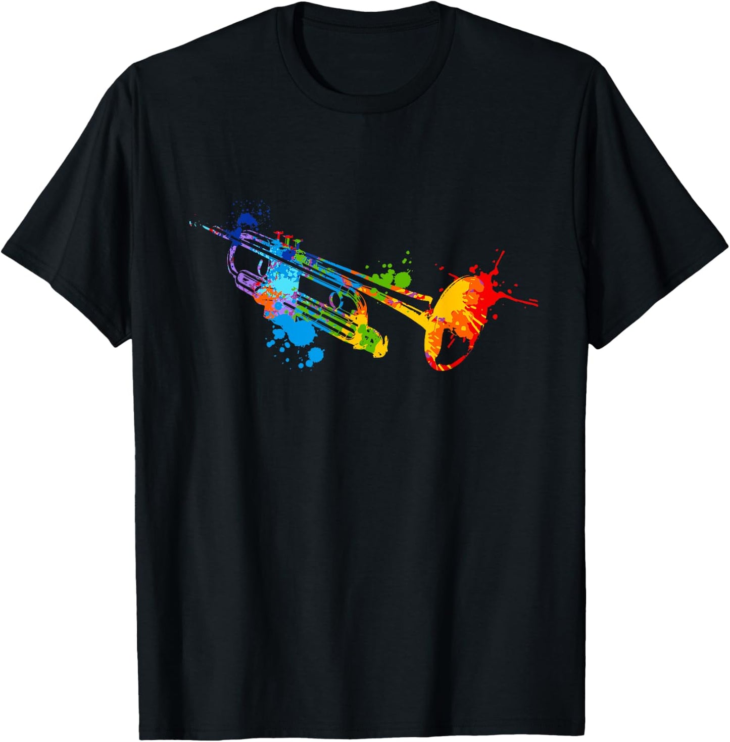 Splash Art Trompete Musikinstrument Trompeter T-Shirt - T-Shirt | Black