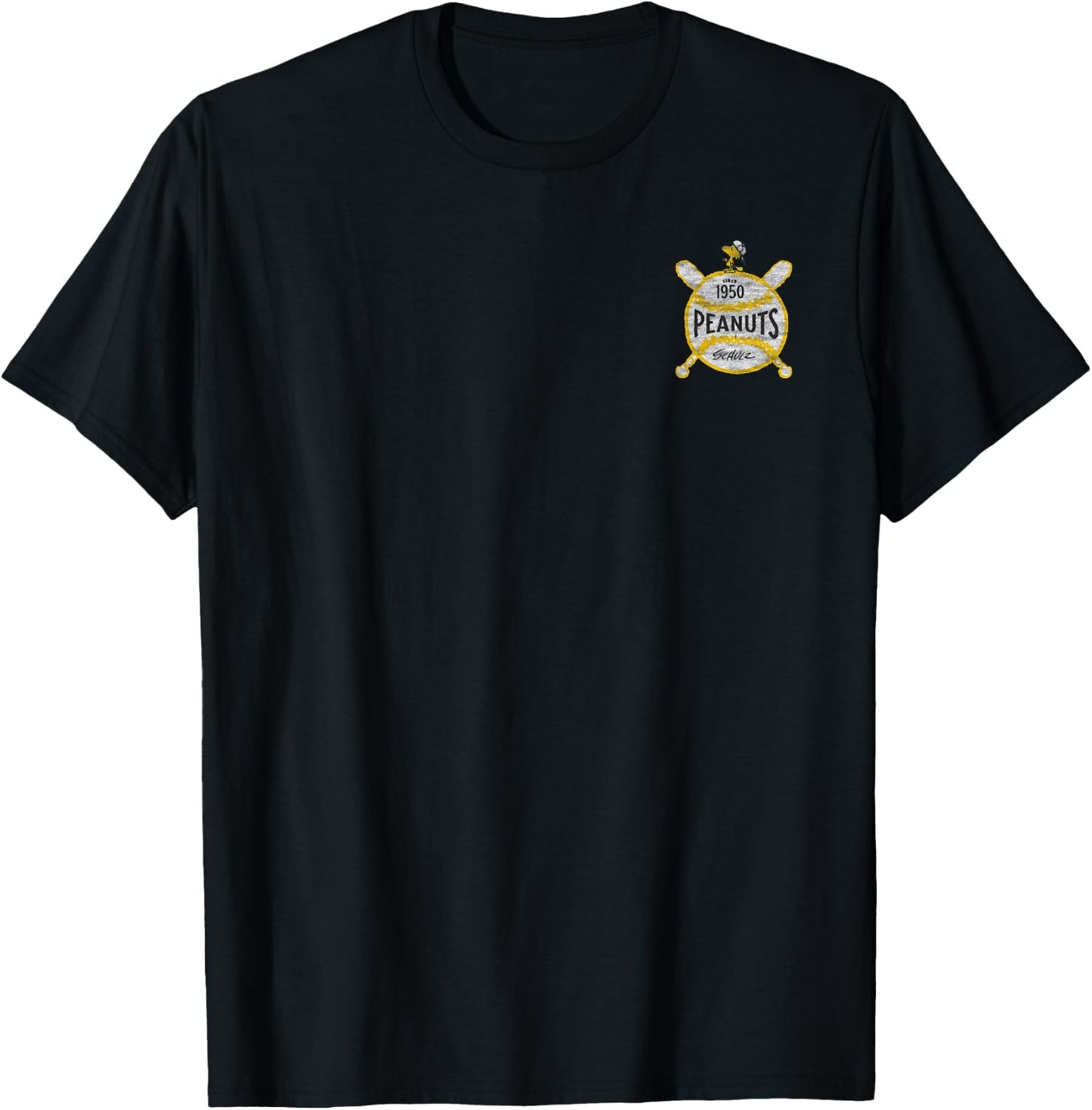 Peanuts - Woodstock Baseball 1950 T-Shirt - T-Shirt | Black