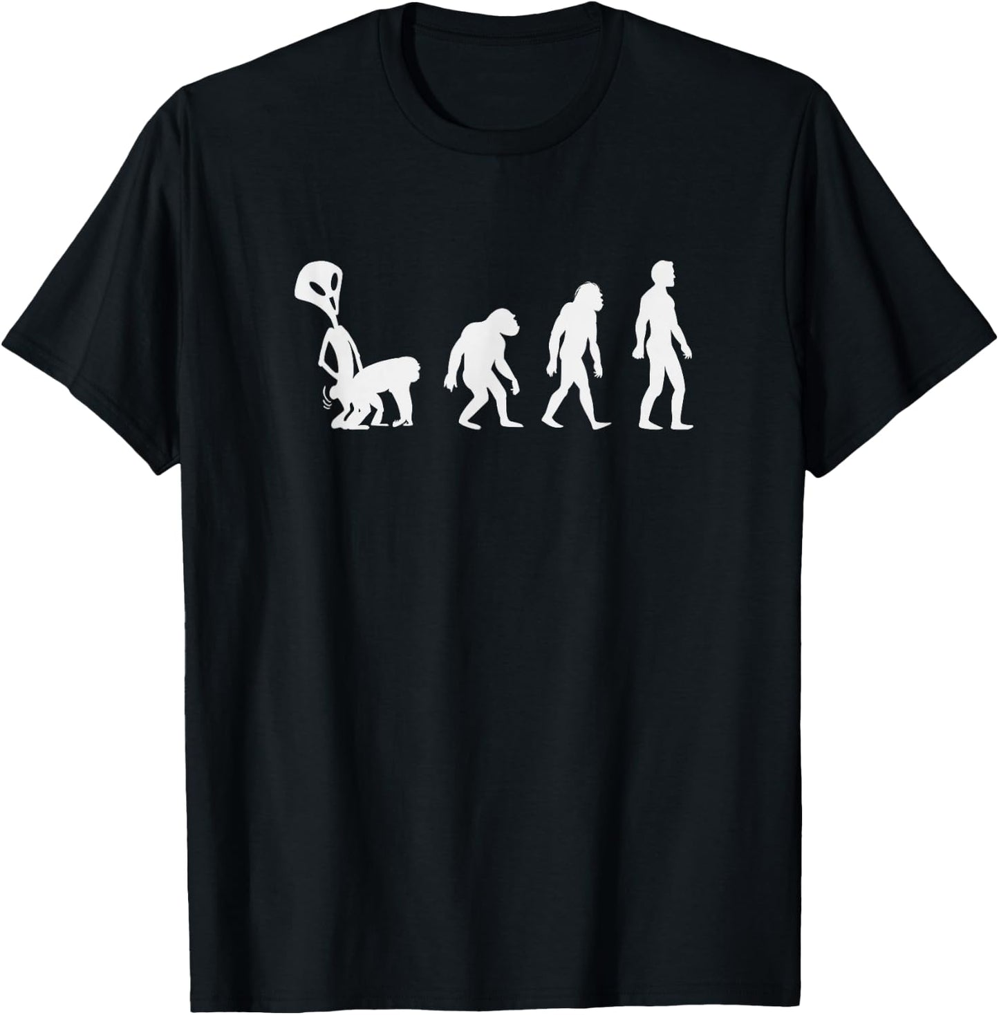 Alien Evolution I Funny Alien UFO Day , black T-Shirt - T-Shirt | Black