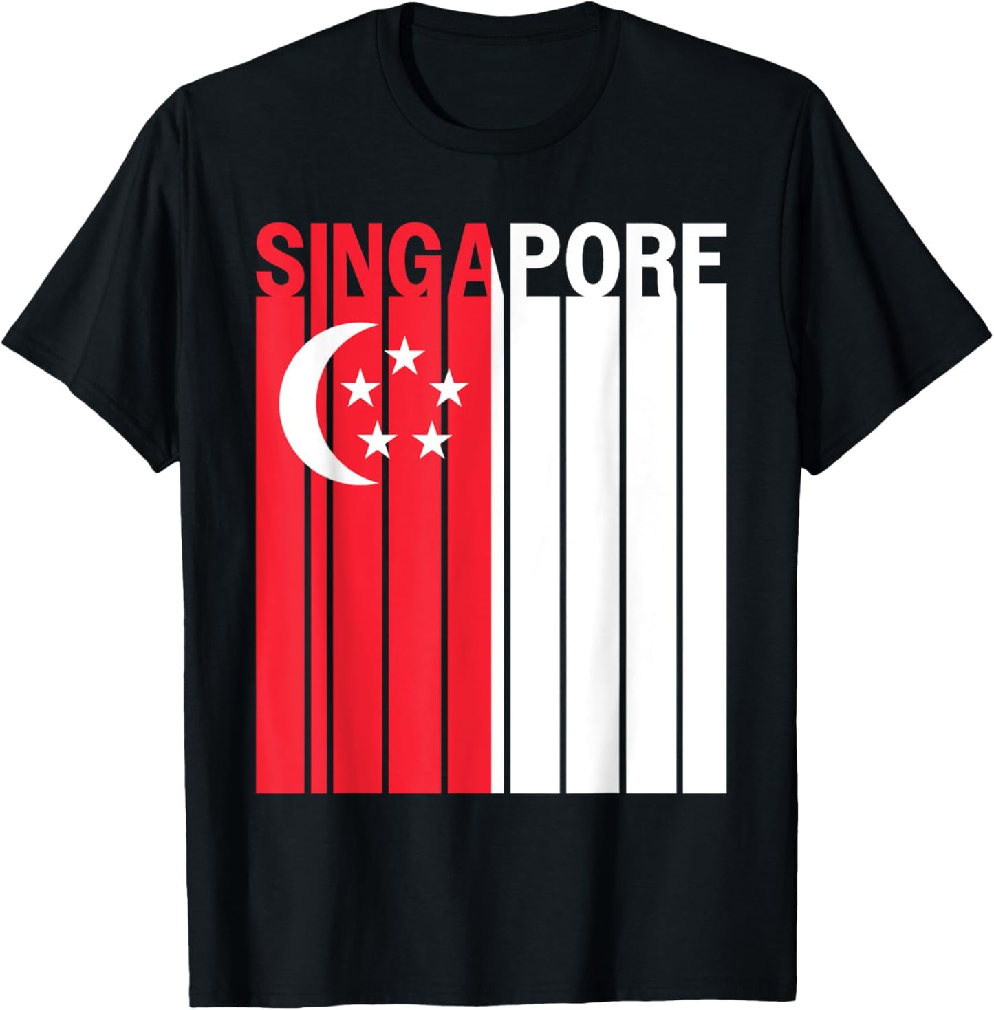 Singapore Flag T-Shirt - T-Shirt | Black