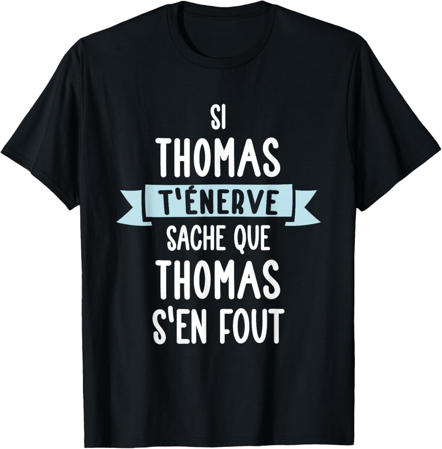 Men's Gift Humour Personalised Name Thomas T-Shirt - T-Shirt | Black