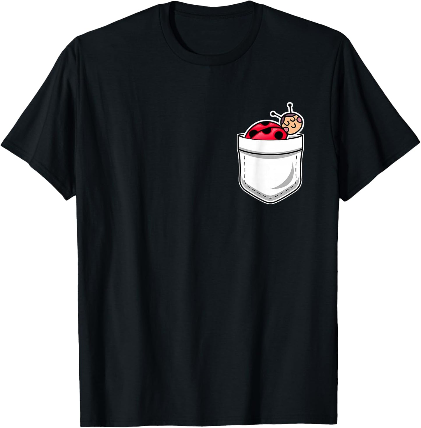 Ladybug in the Pocket - Ladybug Insect Lover Entomologist T-Shirt - T-Shirt | Black
