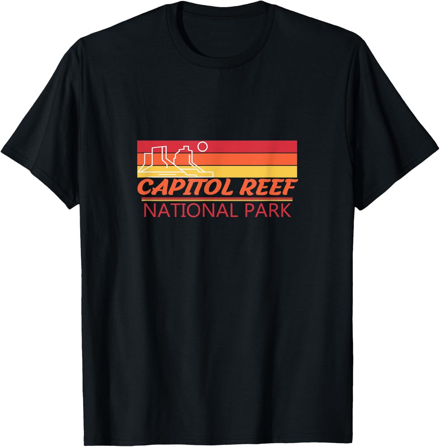 Cool Retro Capital Reef National Park T-Shirt - T-Shirt | Black
