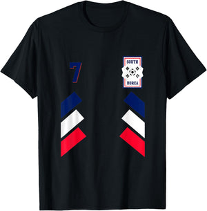 Retro7 Korean Football South Korea Soccer South Korea Flag T-Shirt - T-Shirt | Black