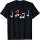 Music Heart Music Note Funny Musician Kids Cute Girls Music T-Shirt - T-Shirt | Black