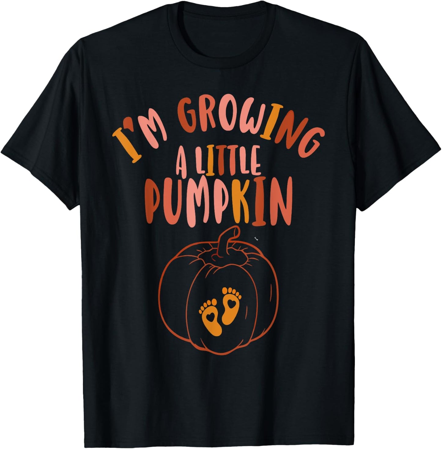 I'm Growing A little Pumpkin Thanksgiving Pregnancy Women's T-Shirt - T-Shirt | Black