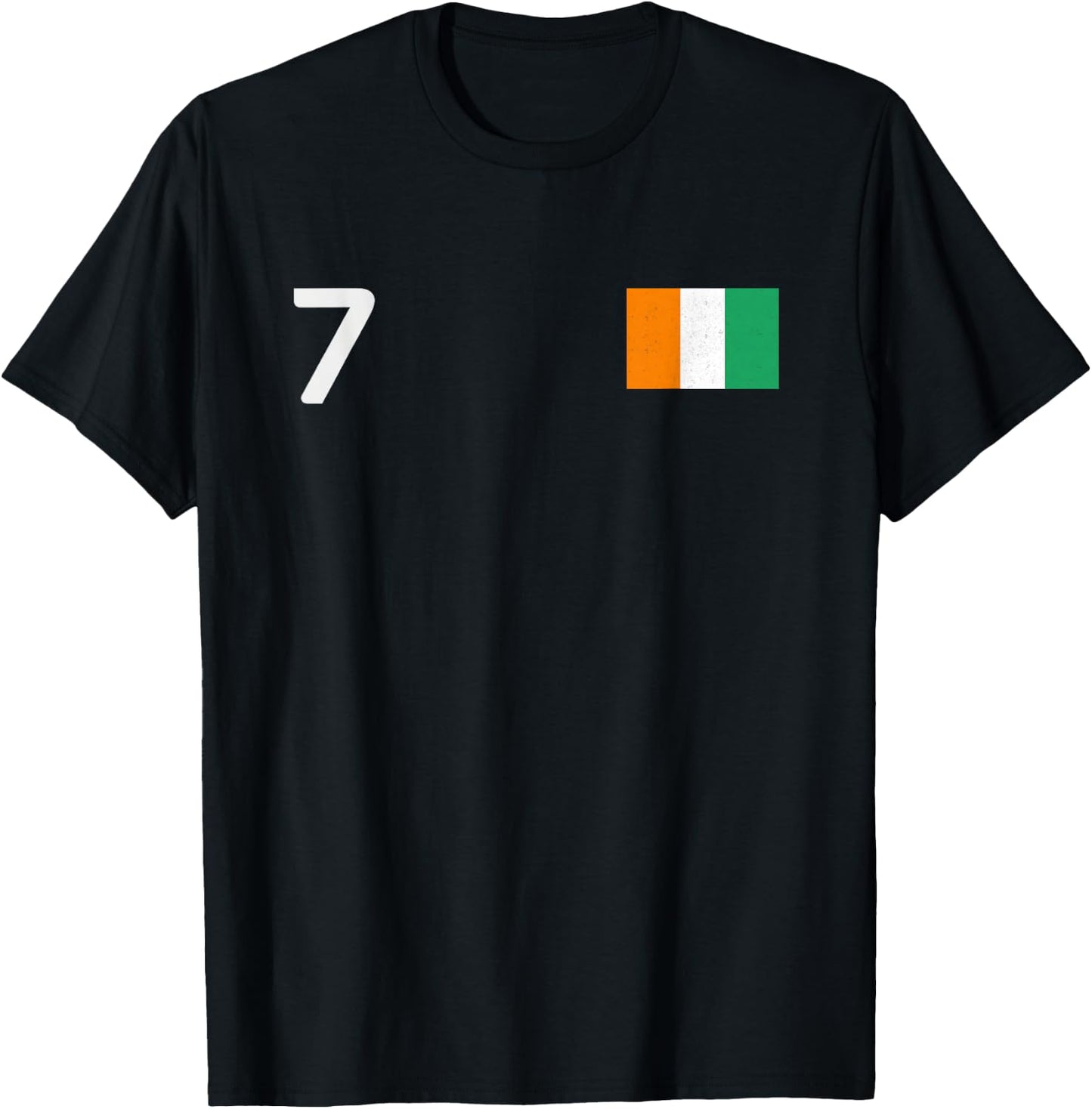Ivory Coast Number 7 National Flag Country Pride Heritage T-Shirt - T-Shirt | Black