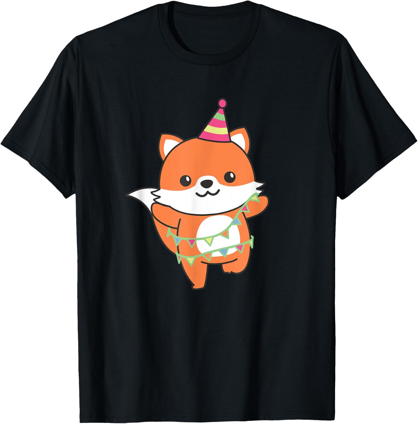 Fox Birthday For Children A Birthday Fox T-Shirt - T-Shirt | Black