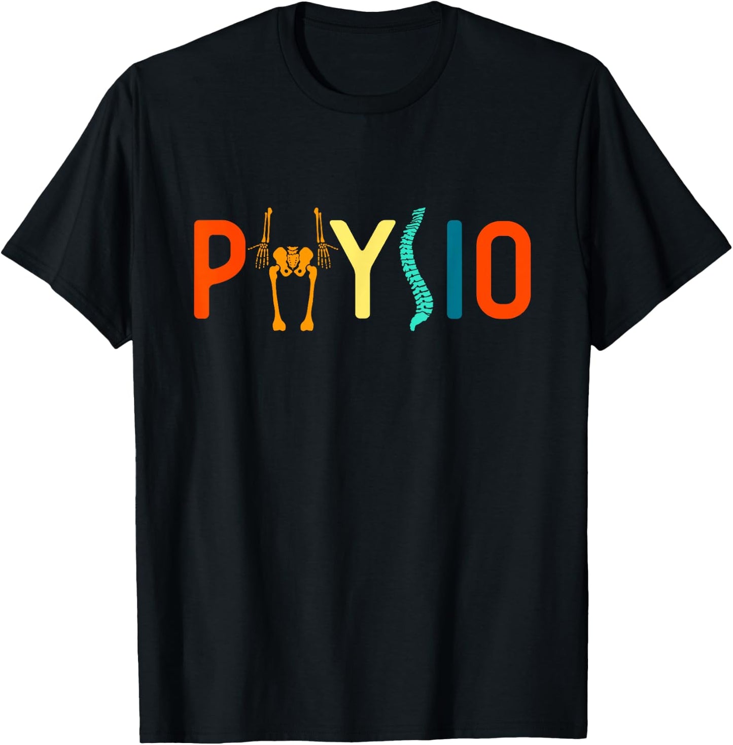 Physiotherapy physiotherapy physiotherapy physio , black T-Shirt - T-Shirt | Black
