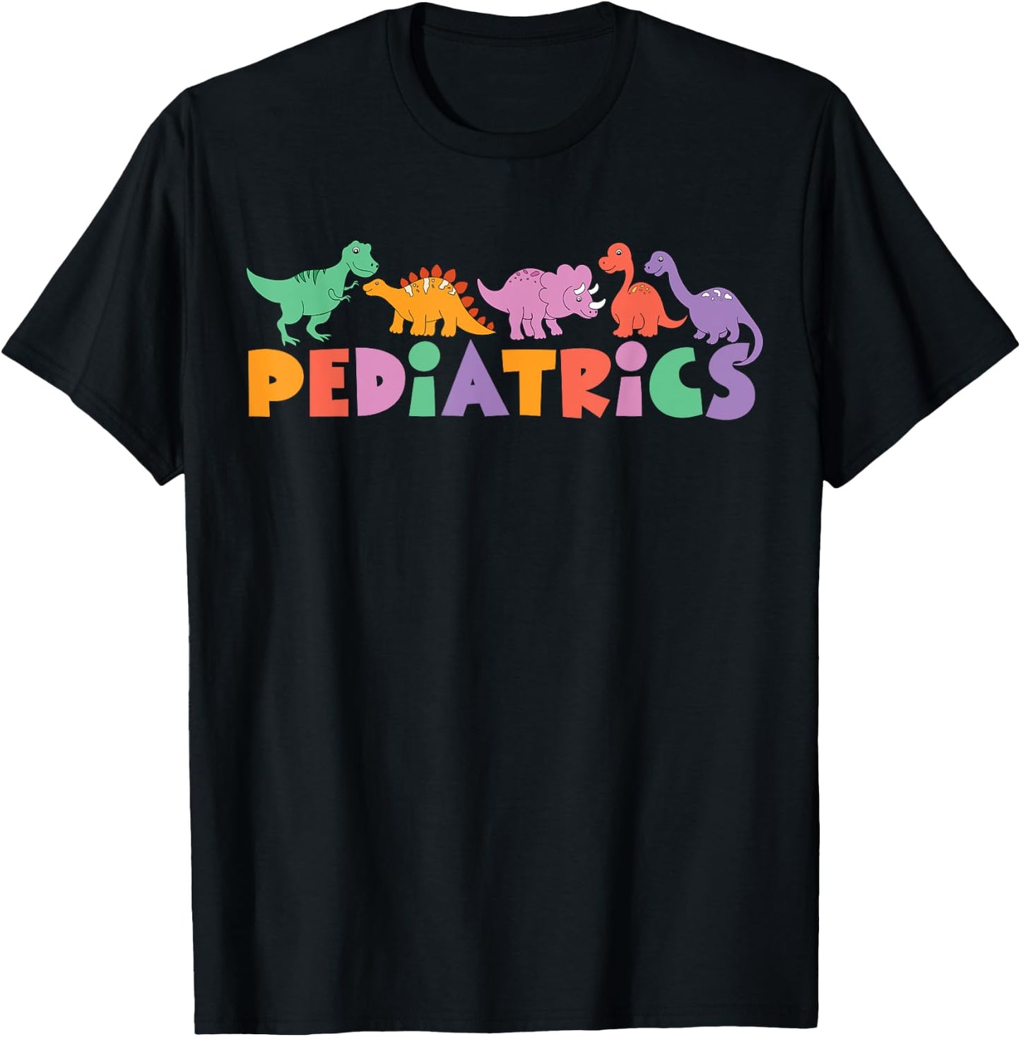 Pediatrics Dinosaurs Peds Nurse Crew Appreciation Pediatric T-Shirt - T-Shirt | Black